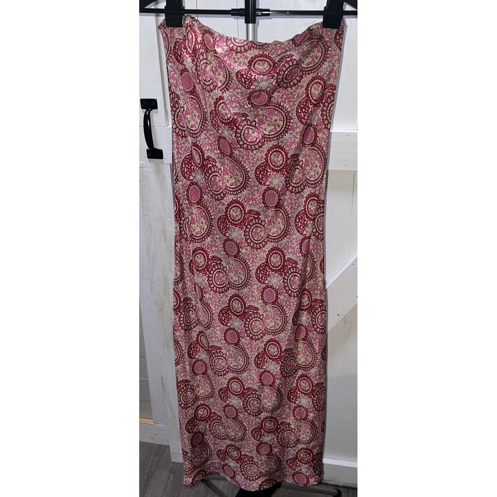 Earthbound Trading Company Women's Strapless Midi Dress Size Medium Boho Floral